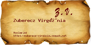 Zuberecz Virgínia névjegykártya